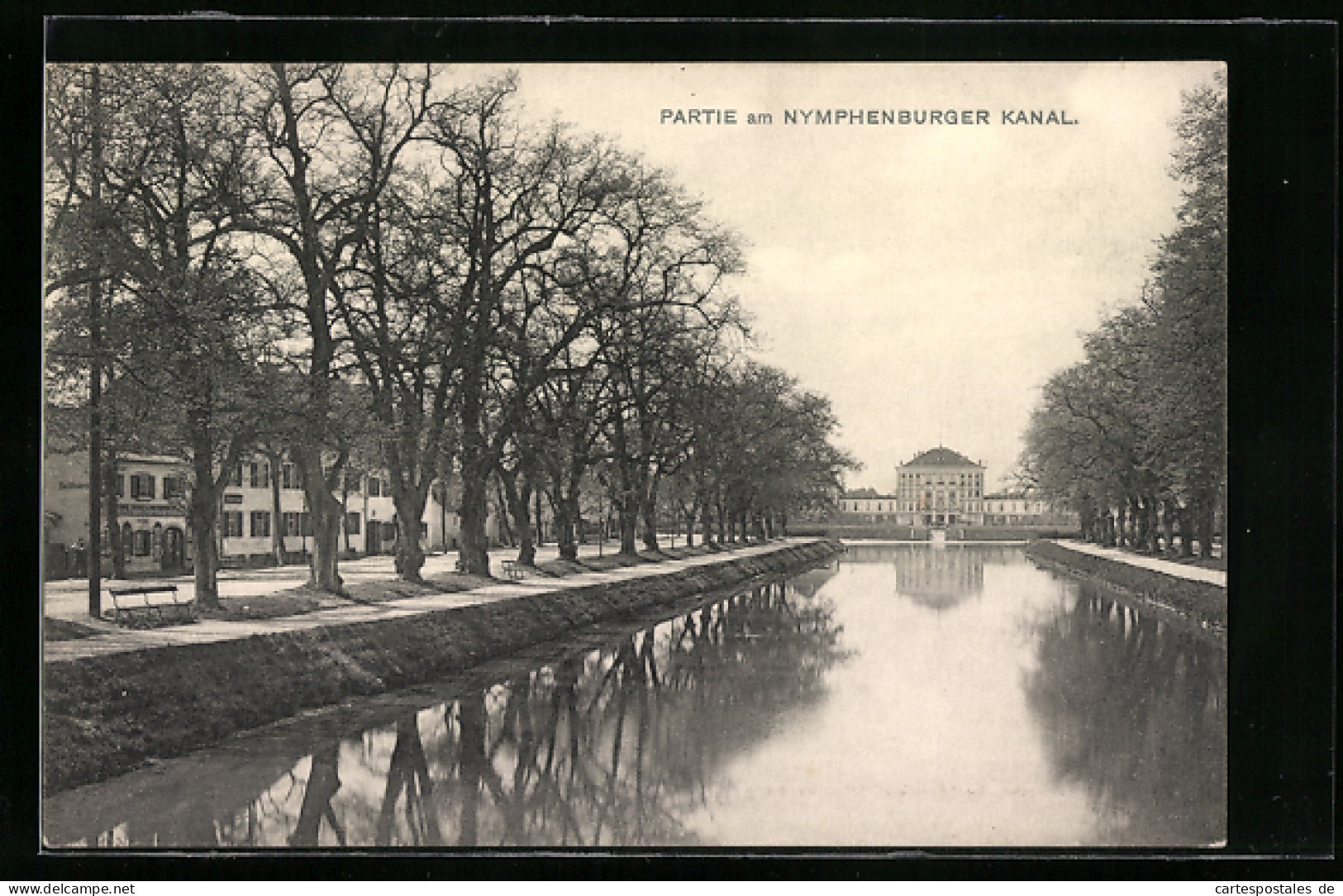 AK München-Nymphenburg, Partie Am Kanal  - München