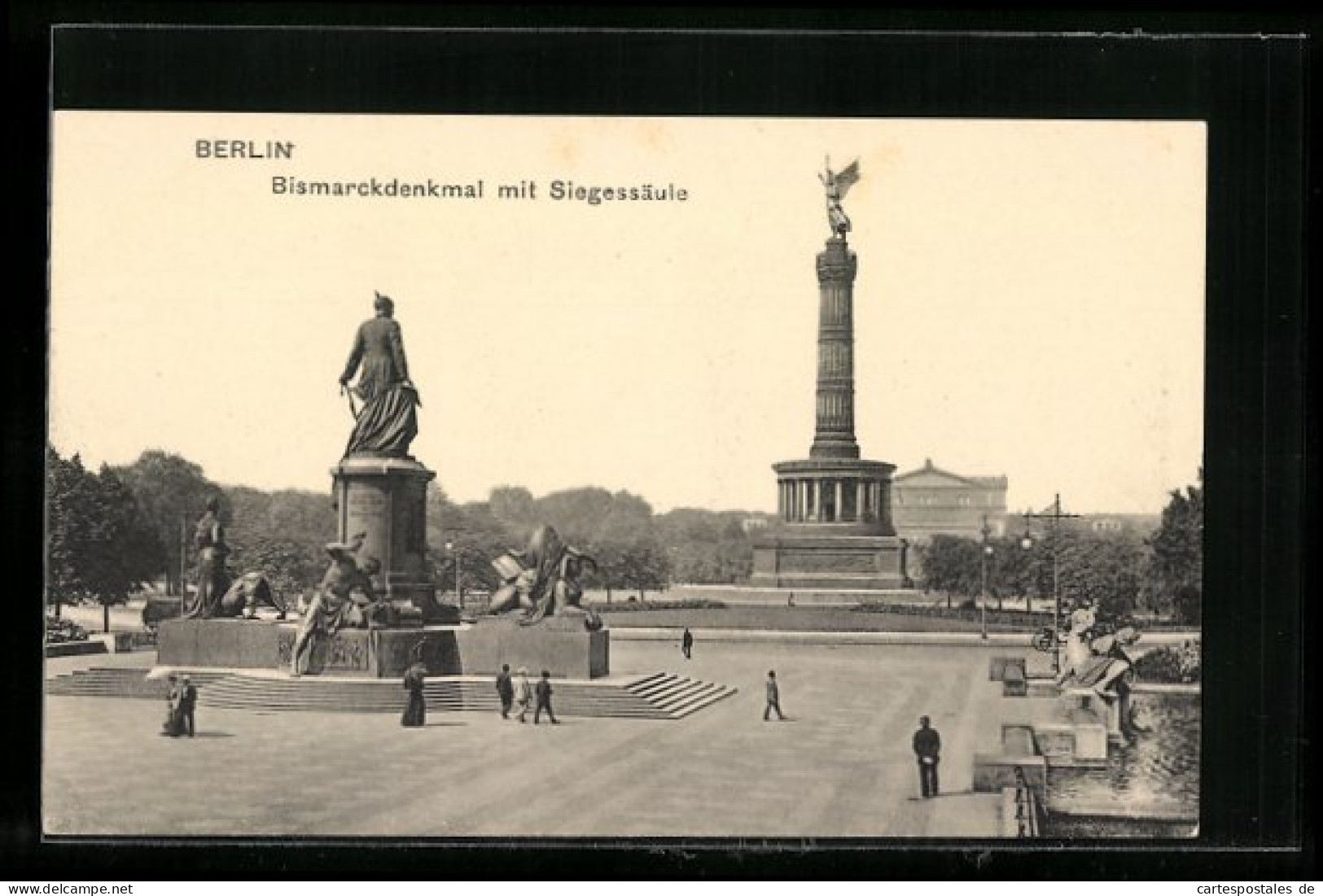 AK Berlin-Tiergarten, Bismarckdenkmal Mit Der Siegessäule Vor Der Umplatzierung  - Tiergarten