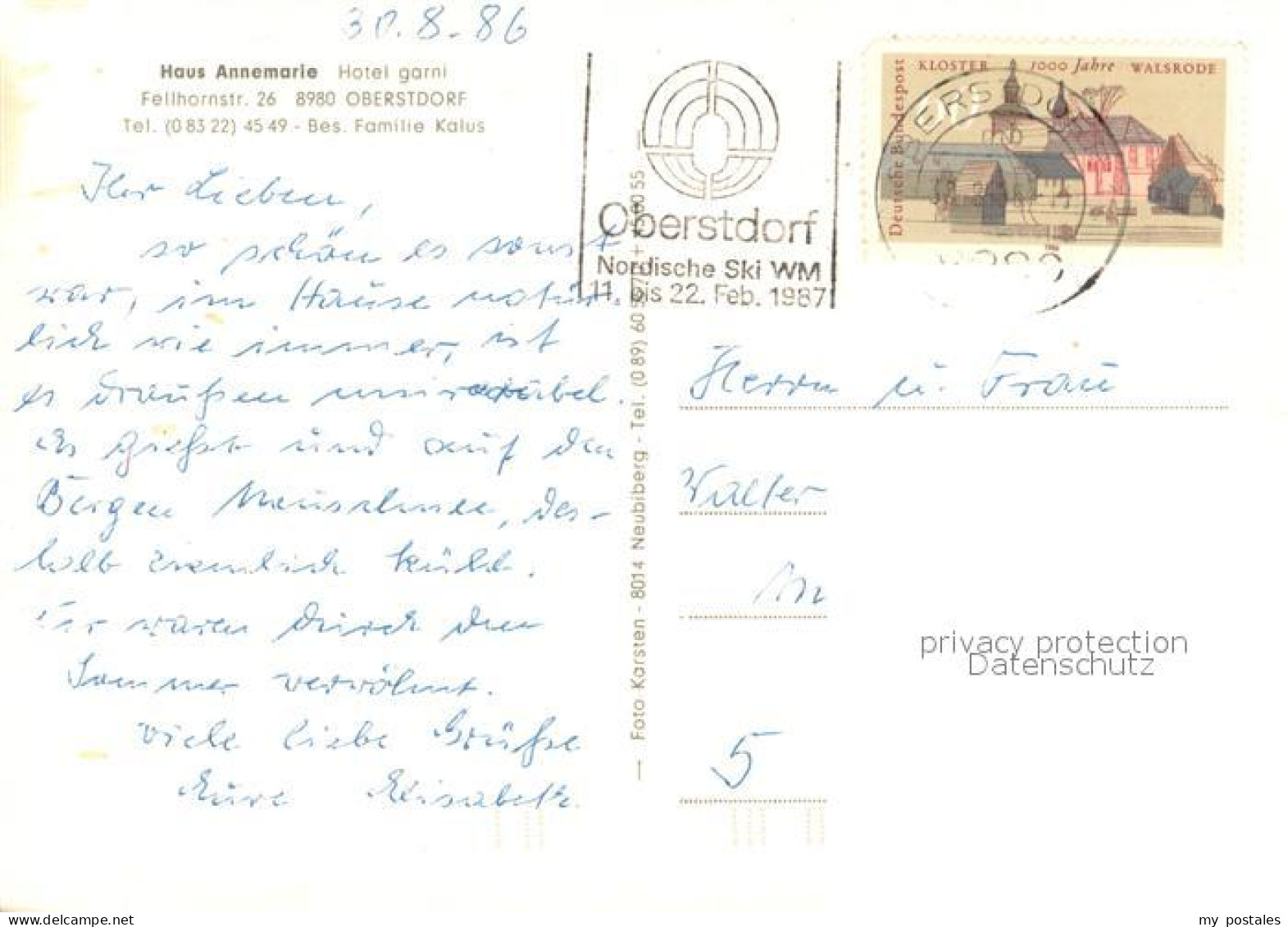 73657091 Oberstdorf Hotel Garni Haus Annemarie Allgaeuer Alpen Oberstdorf - Oberstdorf