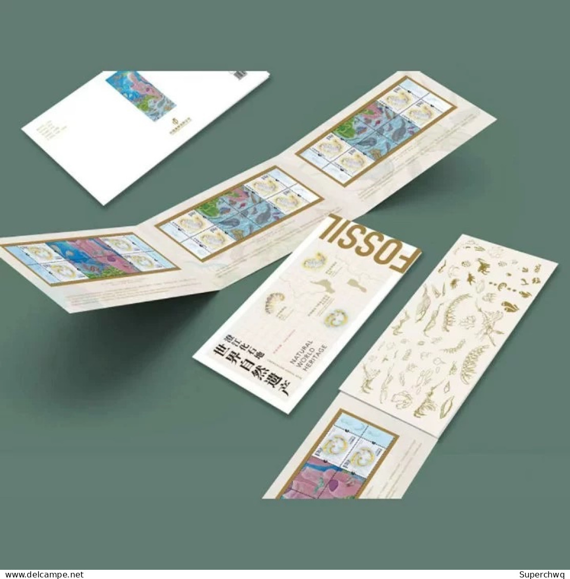 China Stamp "World Natural Heritage - Chengjiang Fossil Land" Postage Stamps In Four Directions, A Puzzle Set (160 Piece - Ongebruikt