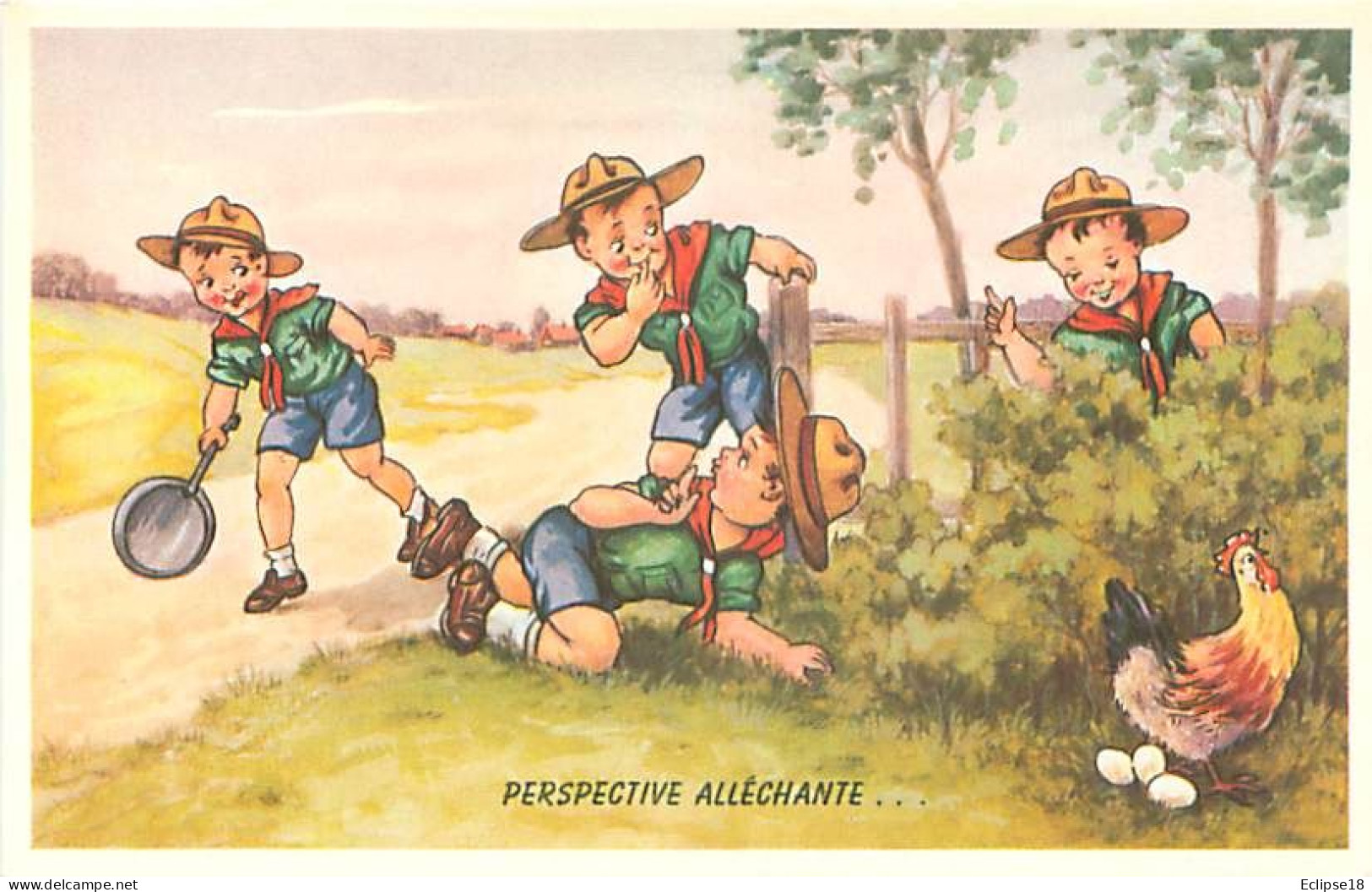 Illustration - Enfants Scoutisme - Perspective Allechante    Q 2591 - Padvinderij