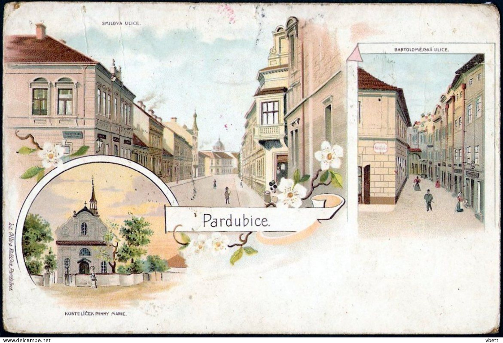 Czech Republic / Böhmen: Pardubice, Kosteliček Panny Marie - Smilova Ulice - Bartolomějská Ulice  1916 - Tchéquie