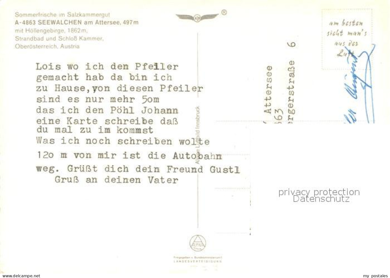 73656731 Seewalchen Attersee Fliegeraufnahme Mit Hoellengebirge Strandbad Und Sc - Other & Unclassified
