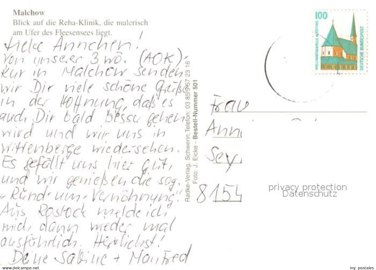 73656496 Malchow Fliegeraufnahme Mit Reha-Klinik Und Fleesensee Malchow - Autres & Non Classés