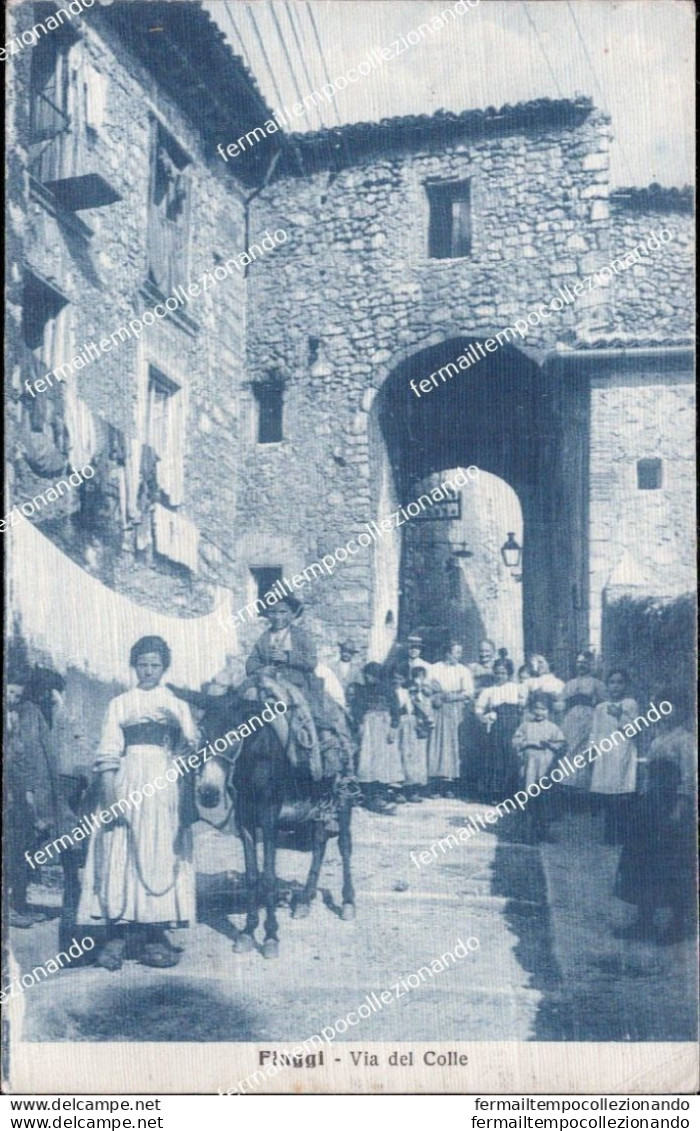 Af743 Cartolina Fiuggi Via Del Colle Provincia Di Frosinone Lazio 1918 - Frosinone