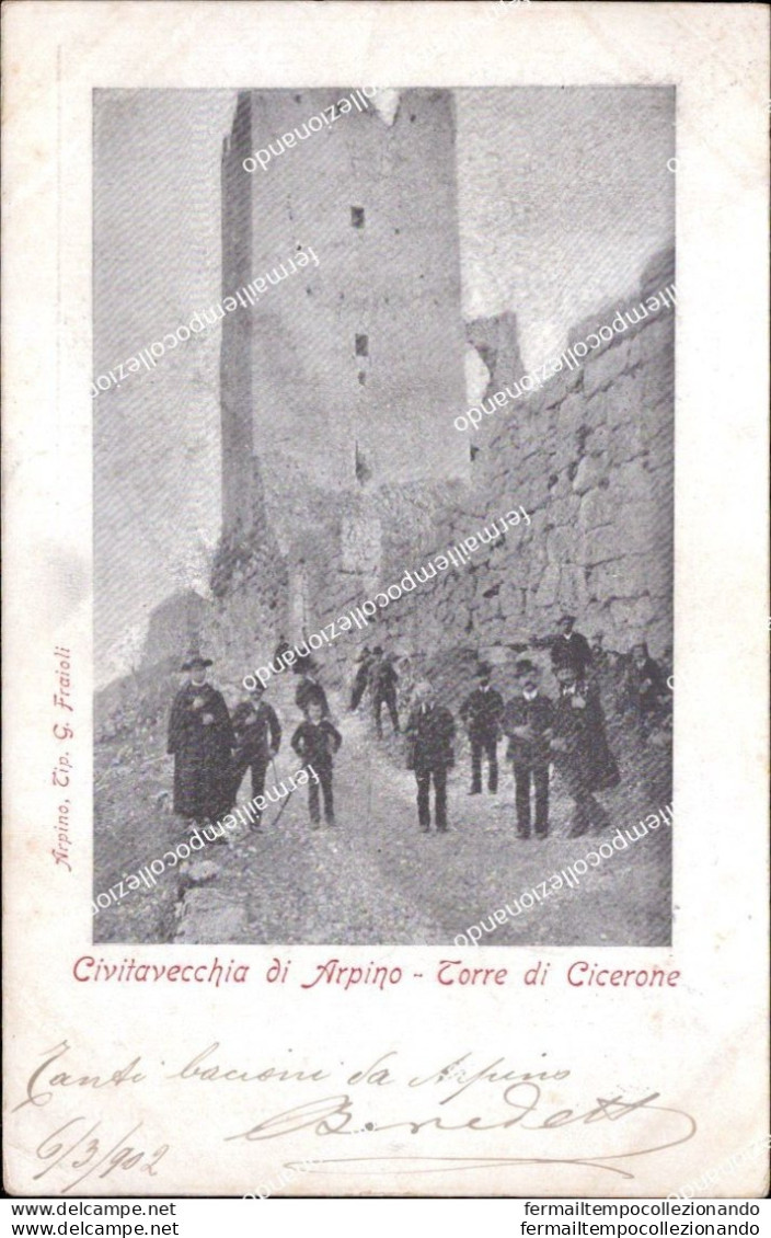 Af744 Cartolina Civitavecchia Di Arpino Torre Di Cicerone Frosinone Lazio 1902 - Frosinone