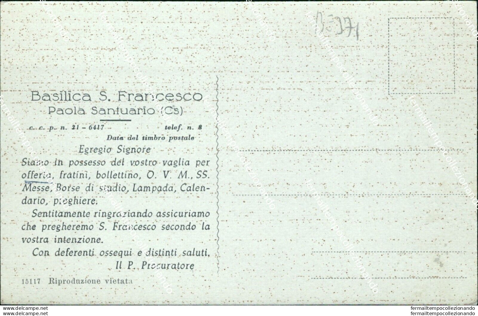 Be371 Cartolina Paola Santuario Basilica Via Delle Pietre Del Miracolo Cosenza - Cosenza