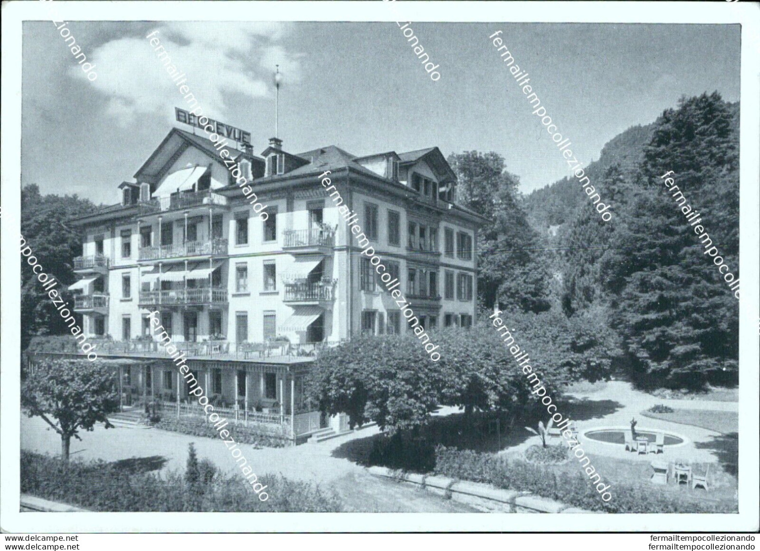 Bh456 Cartolina Hotel Bellevue Thoune Oberland Baronois Suisse - Andere & Zonder Classificatie