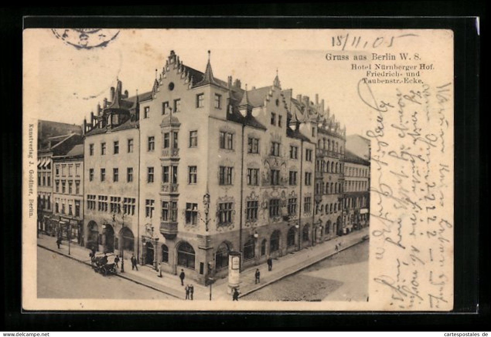 AK Berlin, Hotel Nürnberger Hof, Friedrich- Ecke Taubenstrasse  - Mitte