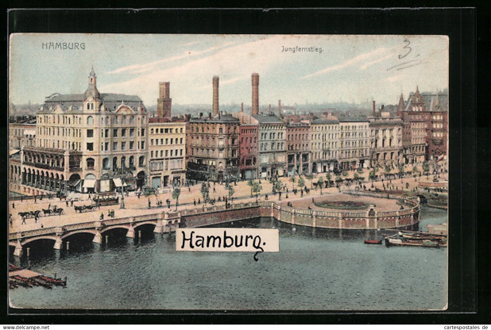AK Hamburg-Neustadt, Strassenbahn Auf Dem Jungfernstieg  - Mitte