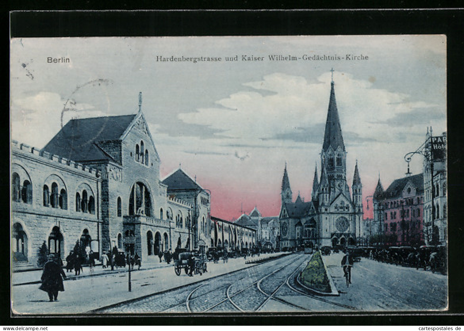 AK Berlin-Charlottenburg, Hardenbergstrasse Mit Kaiser Wilhelm-Gedächtnis-Kirche  - Charlottenburg
