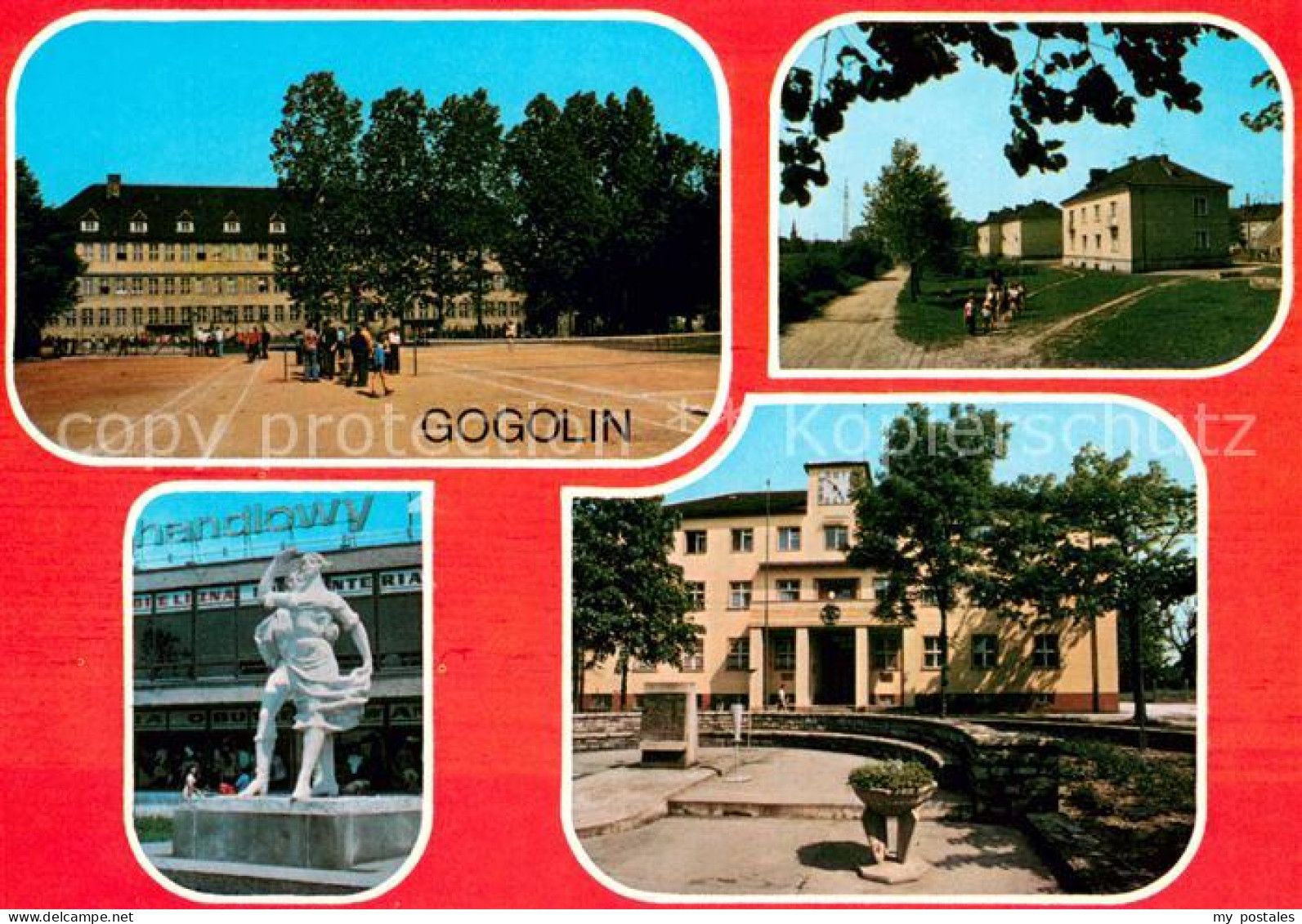 73656304 Gogolin Schulen Wohnsiedlung Skulptur Denkmal Rathaus  - Polen
