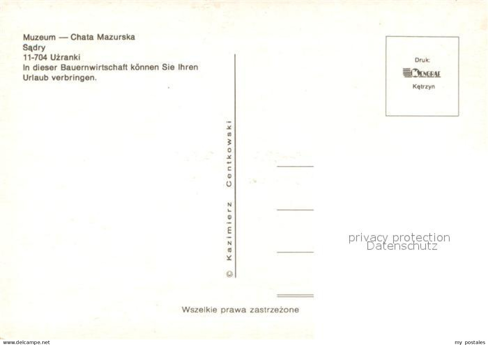 73656281 Uzranki Muzeum Chata Mazurska Sadry Bauernwirtschaft Uzranki - Pologne