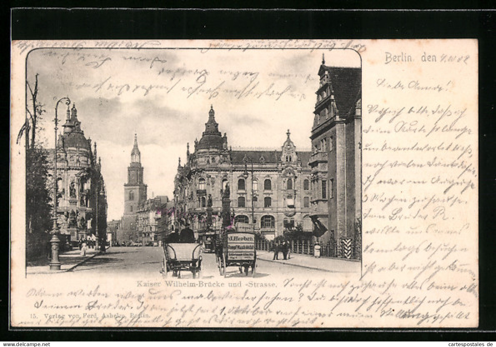 AK Berlin, Kaiser Wilhelm-Brücke Mit Strasse  - Mitte