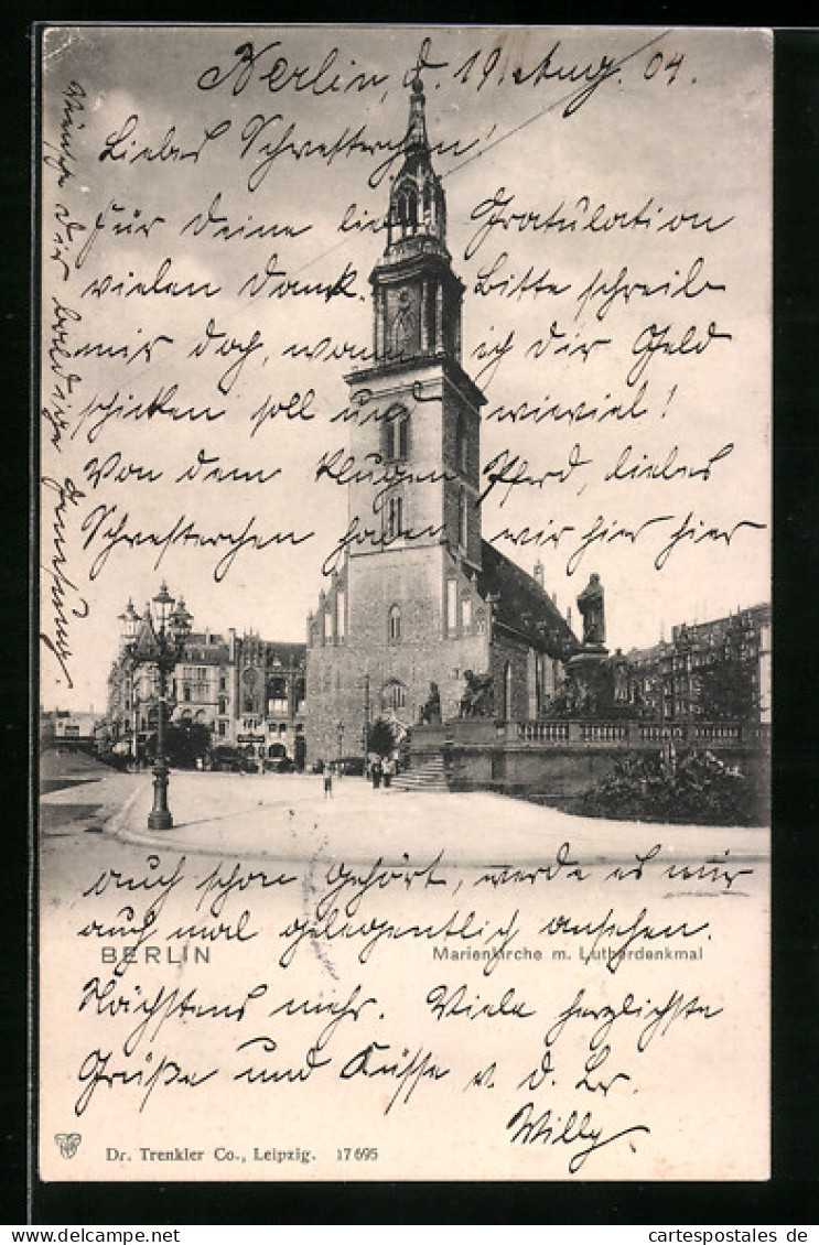 AK Berlin, Marienkirche Mit Lutherdenkmal, Neuer Markt  - Mitte