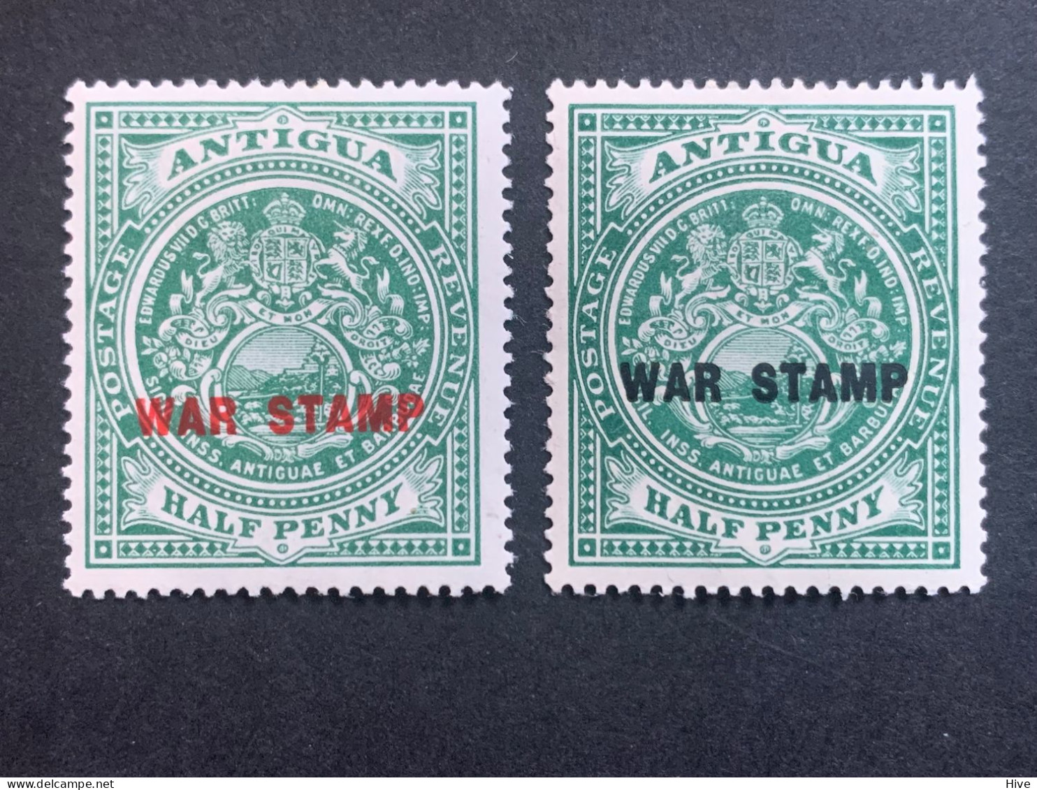 ANTIGUA 1916 - 1917 WAR STAMPS MH - 1858-1960 Colonia Británica