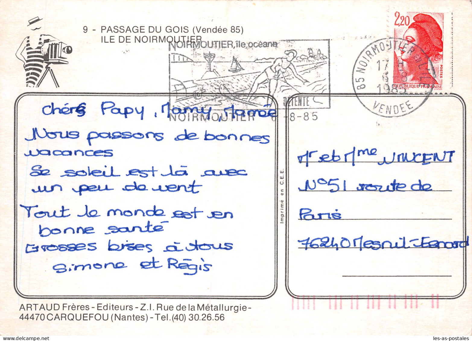 85 ILE DE NOIRMOUTIER PASSAGE DU GOIS - Ile De Noirmoutier