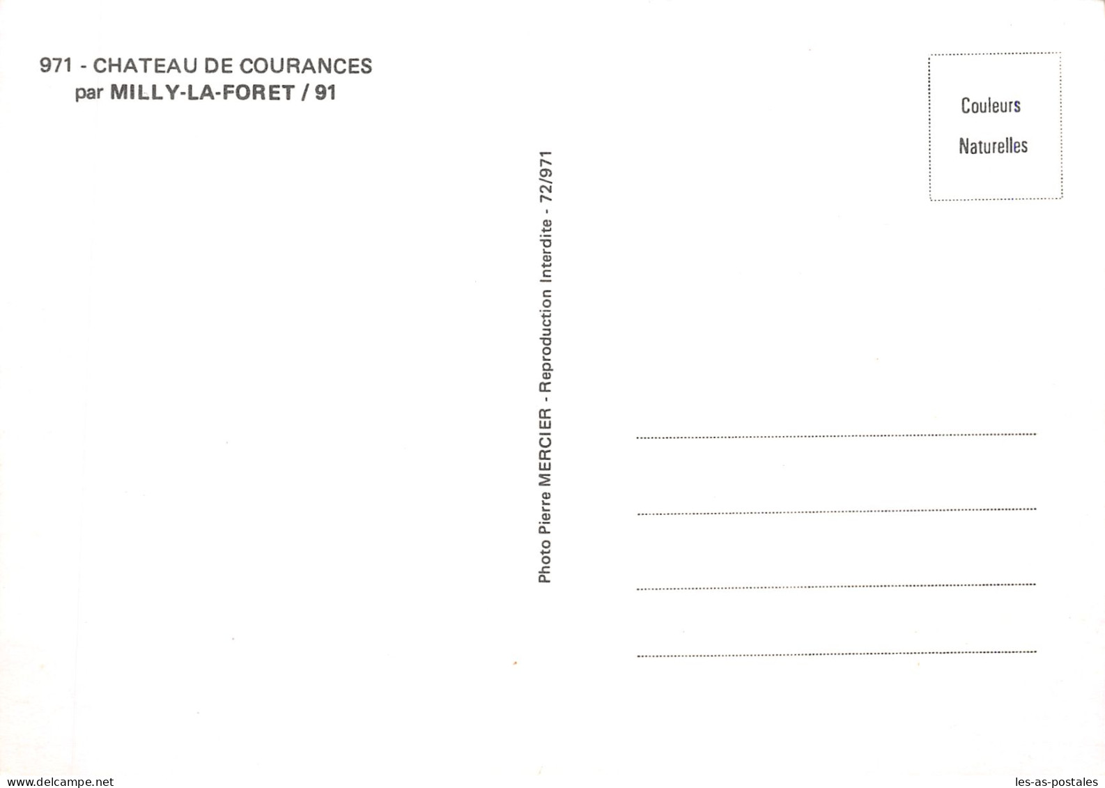91 MILLY LA FORET CHATEAU DE COURANCES - Milly La Foret