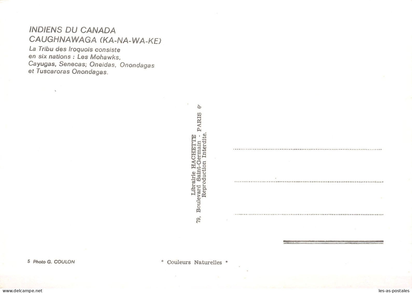 CANADA INDIENS CAUGHAWAGA - Cartoline Moderne