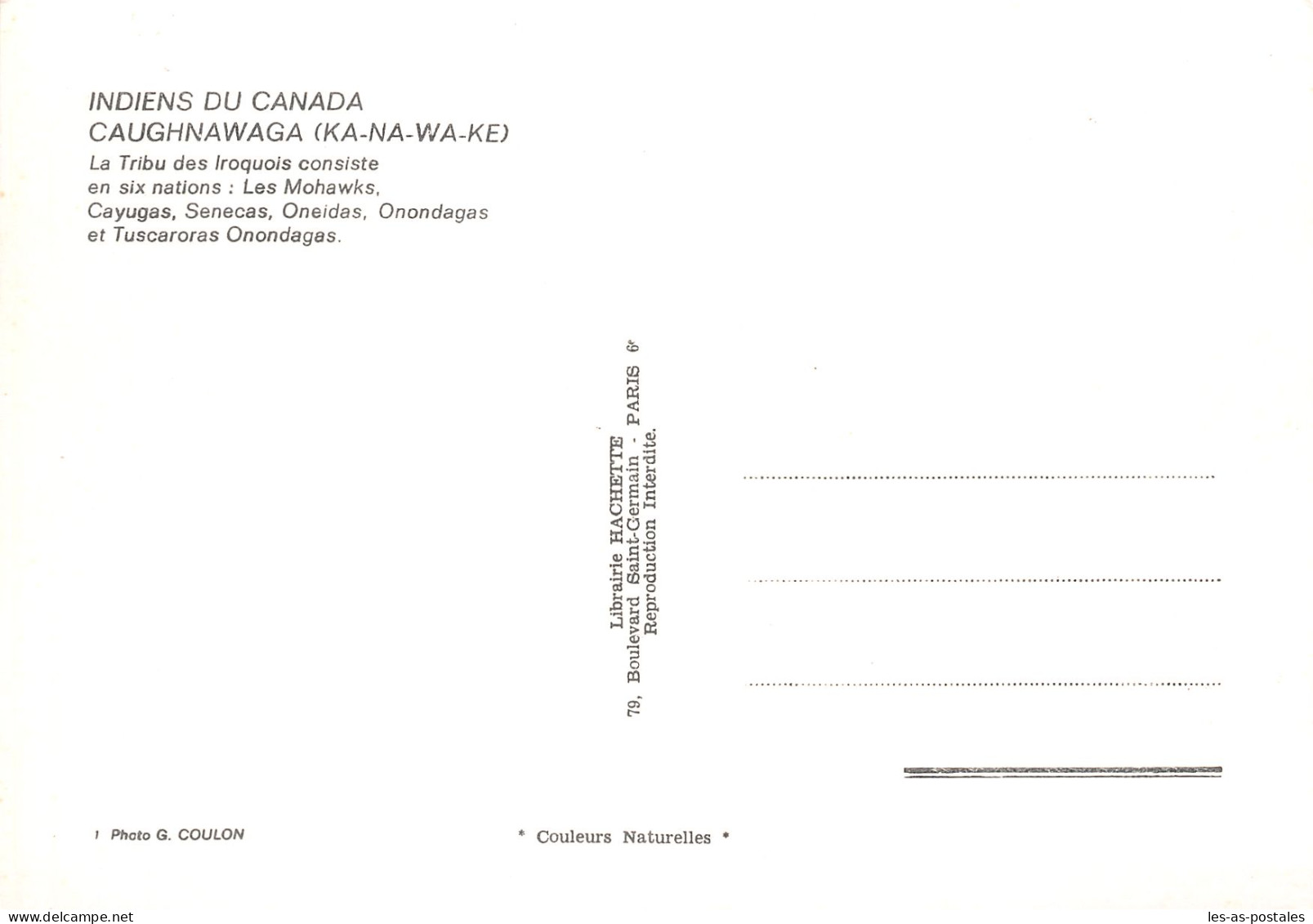 CANADA INDIENS CAUGHNAWAGA - Moderne Kaarten