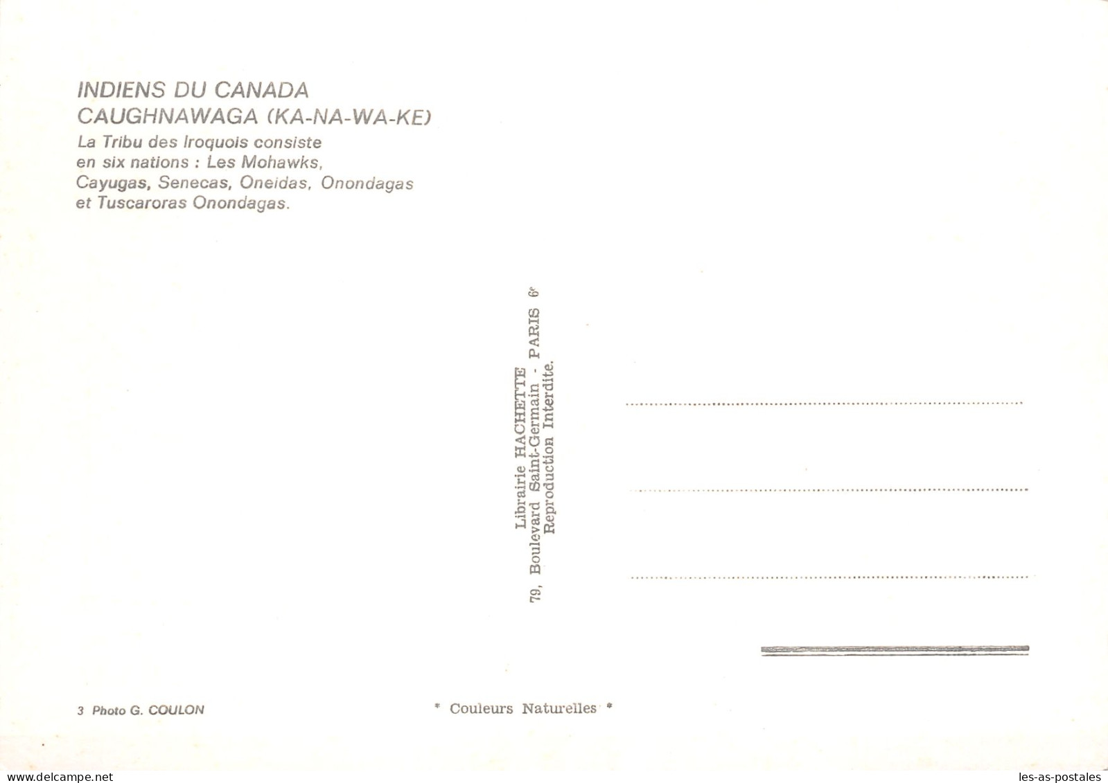 CANADA INDIENS CAUGHNAWAGA - Cartes Modernes