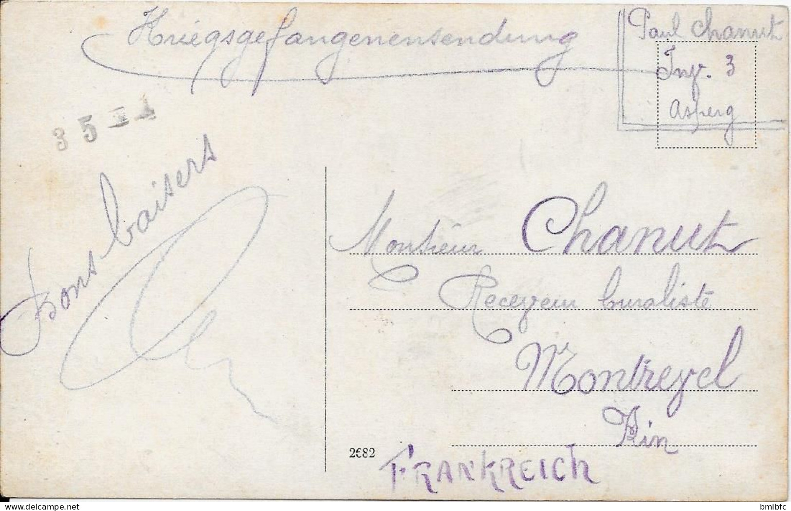 Carte Photo écrite Au Dos   Kriegsgefangenensendung - Characters