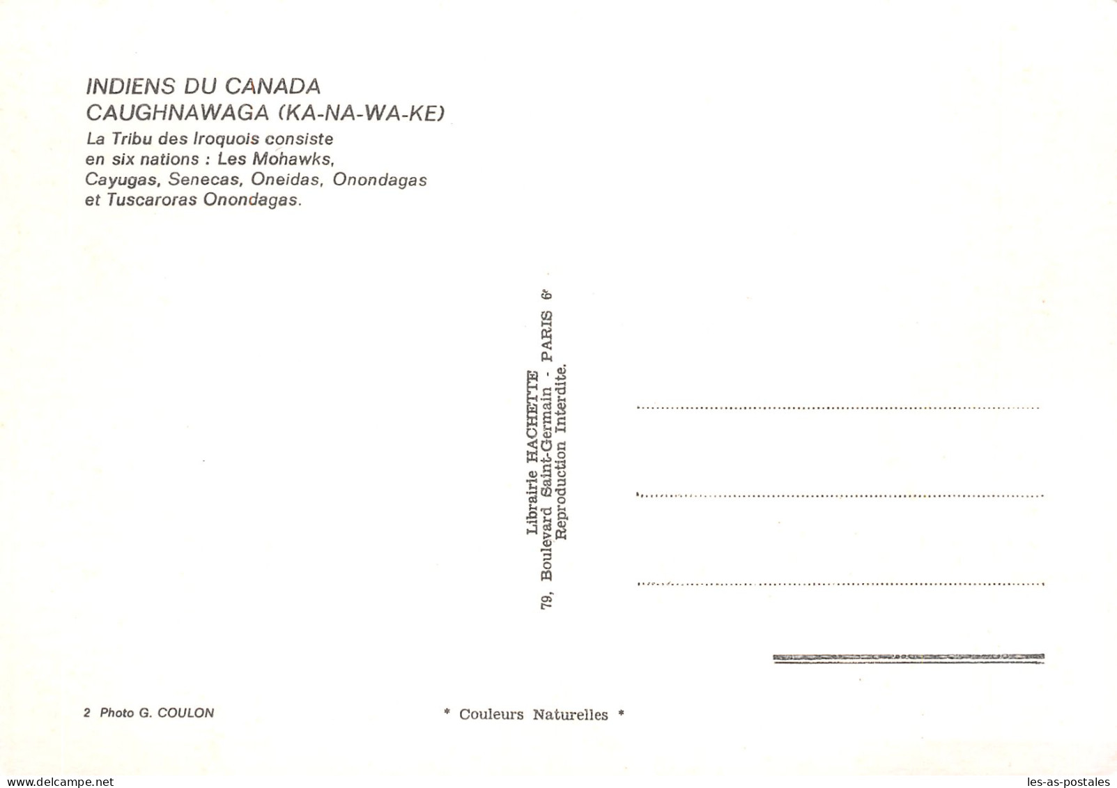 CANADA INDIENS CAUGHNAWAGA - Modern Cards