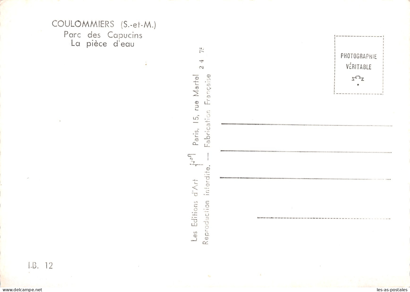 77 COULOMMIERS PARC DES CAPUCINS - Coulommiers