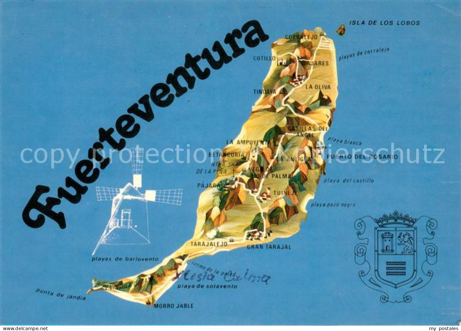 73656029 Fuerteventura Plano De La Isla Landkarte Der Insel Fuerteventura - Autres & Non Classés