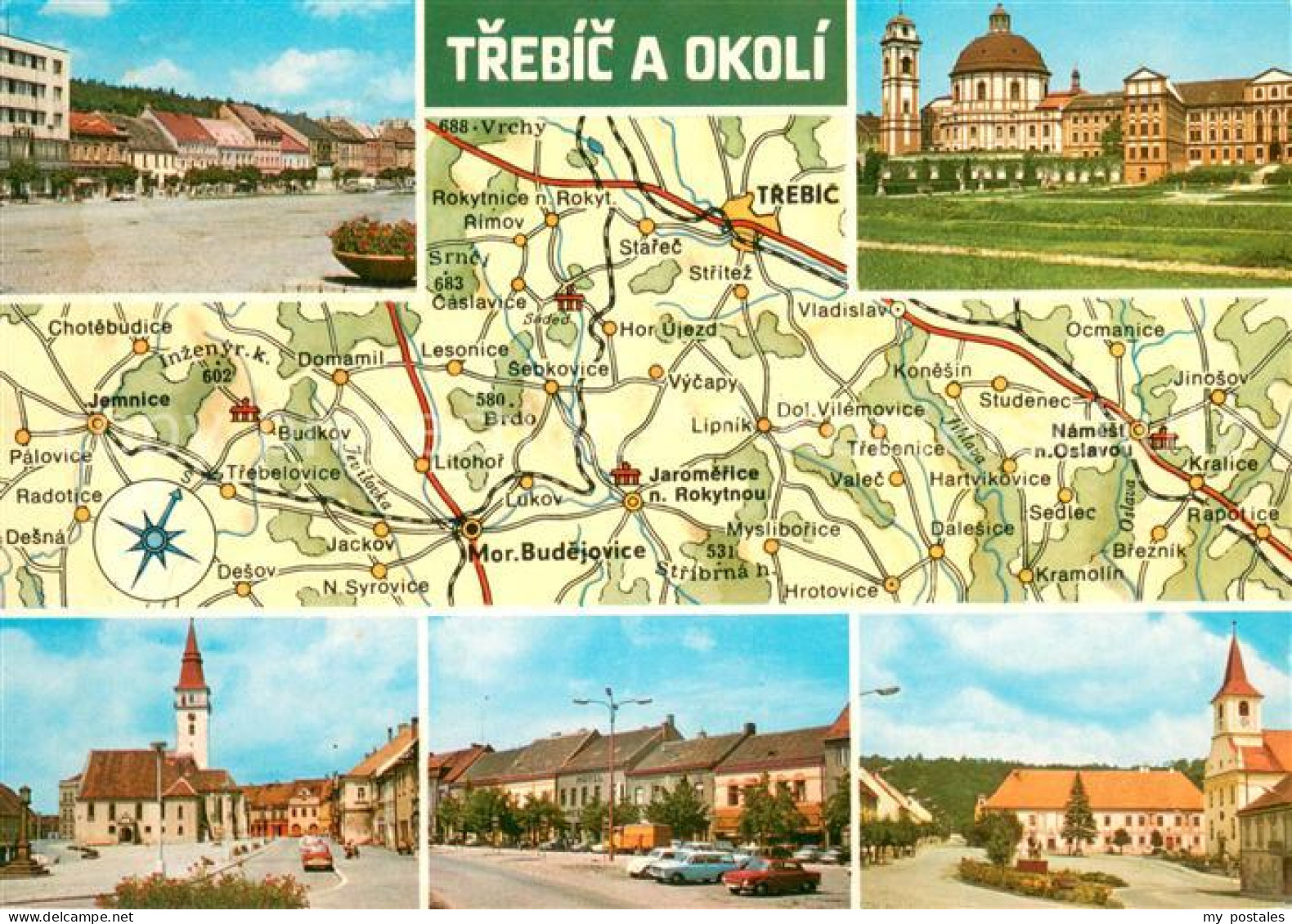 73656013 Trebic Trebitsch Und Umgebung Landkarte Jaromerice Jemnice Moravske Bud - Tschechische Republik