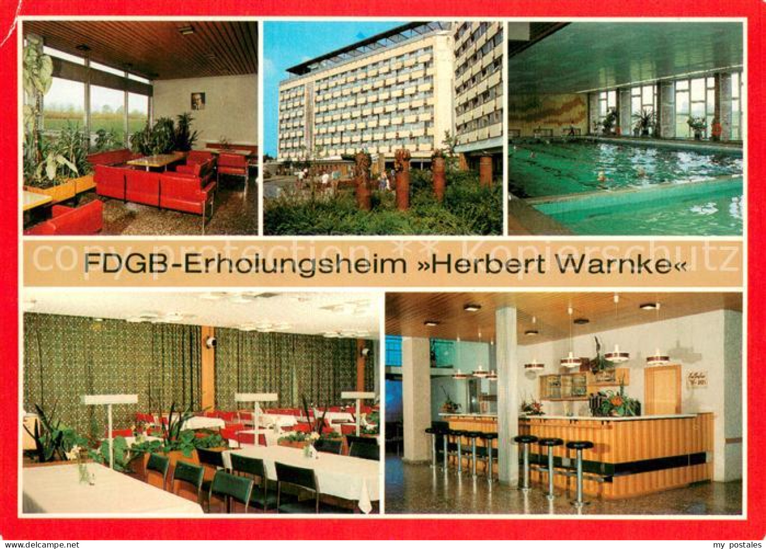 73656006 Klink Waren FDGB Erholungsheim Herbert Warnke Empfangshalle Schwimmhall - Autres & Non Classés