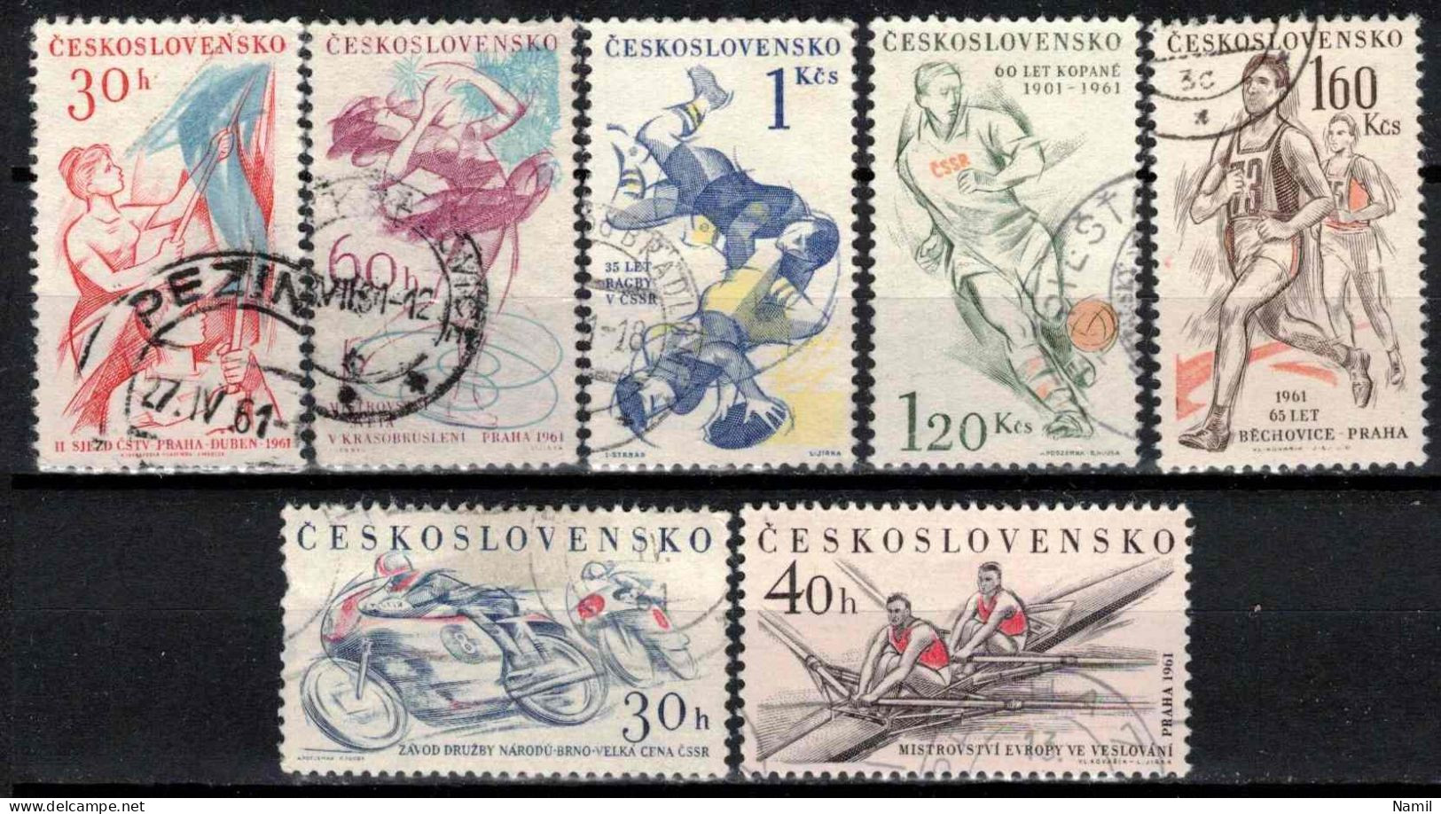 Tchécoslovaquie 1961 Mi 1244-50 (Yv 1125-31), Obliteré - Used Stamps