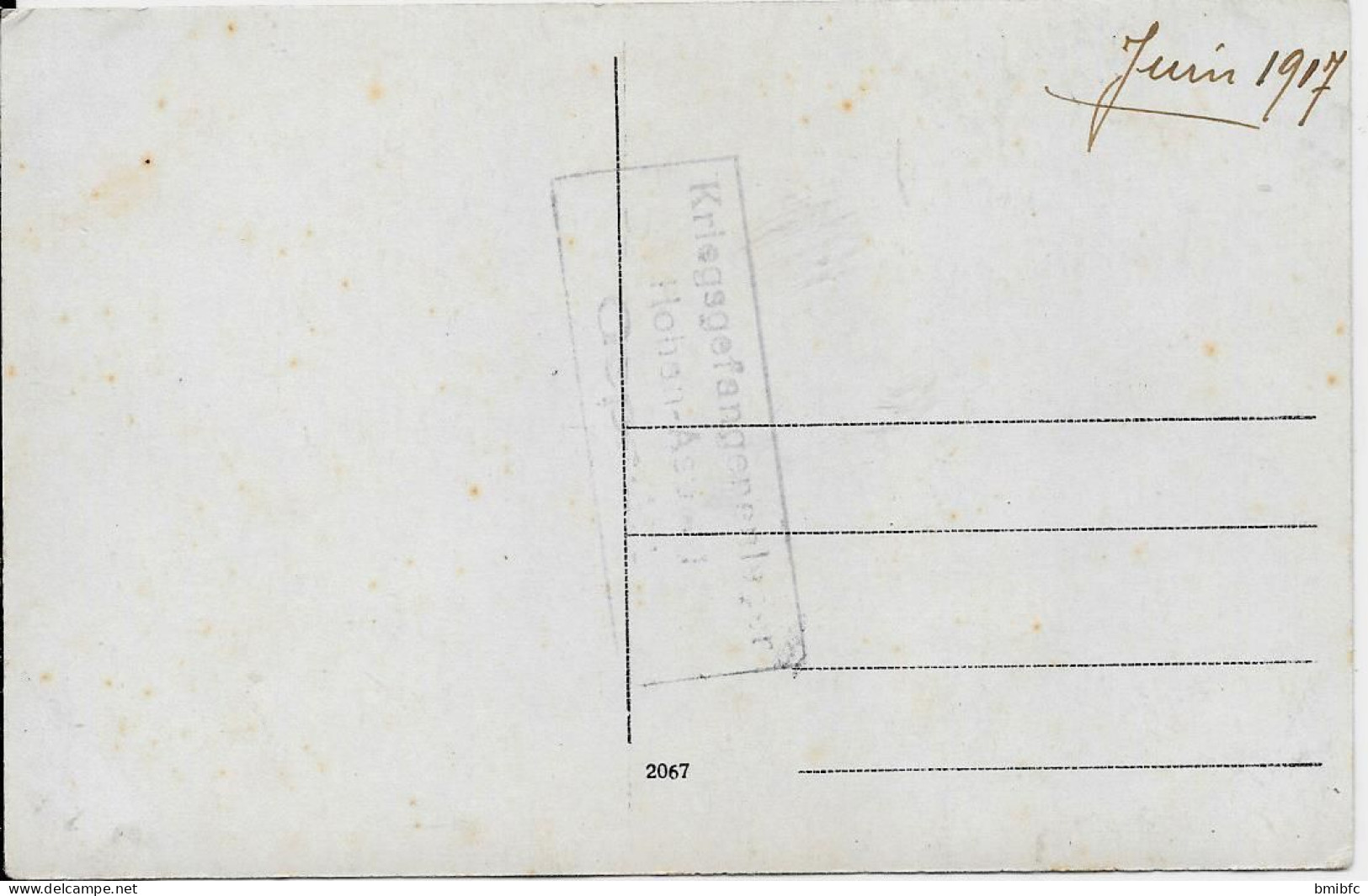 Juin 1917 .au Dos Tampon Encore Déchiffrable Kriegsgefangenensendung    Hohen-Asperg - Geprüft - Personajes