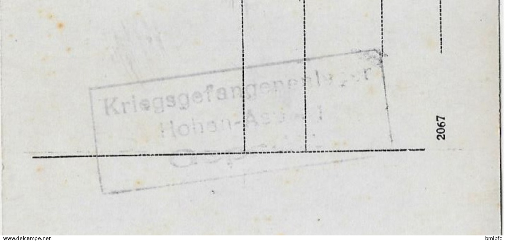 Juin 1917 .au Dos Tampon Encore Déchiffrable Kriegsgefangenensendung    Hohen-Asperg - Geprüft - Characters