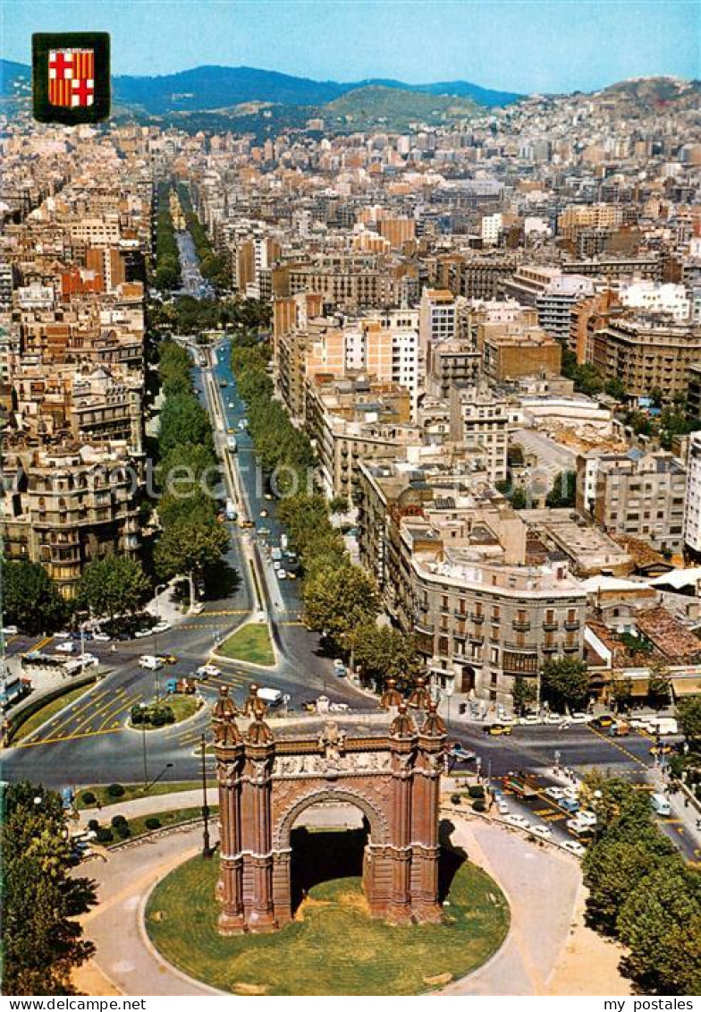 73655853 Barcelona Cataluna Arco Del Triunfo Y Paseo San Juan Vista Aérea Barcel - Autres & Non Classés