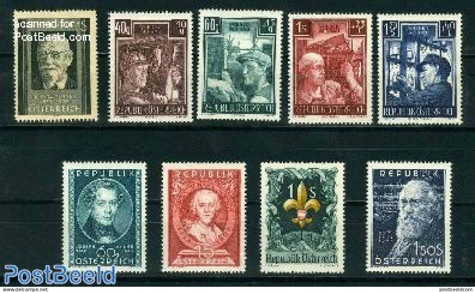 Austria 1951 Yearset 1951, Complete, 9v, Mint NH, Various - Yearsets (by Country) - Unused Stamps