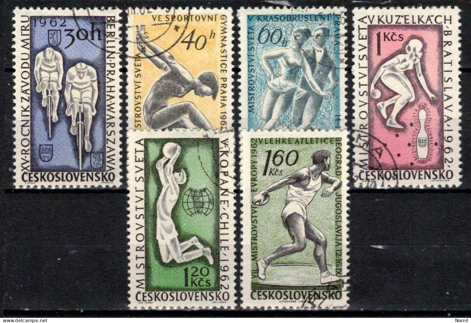 Tchécoslovaquie 1962 Mi 1315-20 (Yv 1194-9), Obliteré - Usati