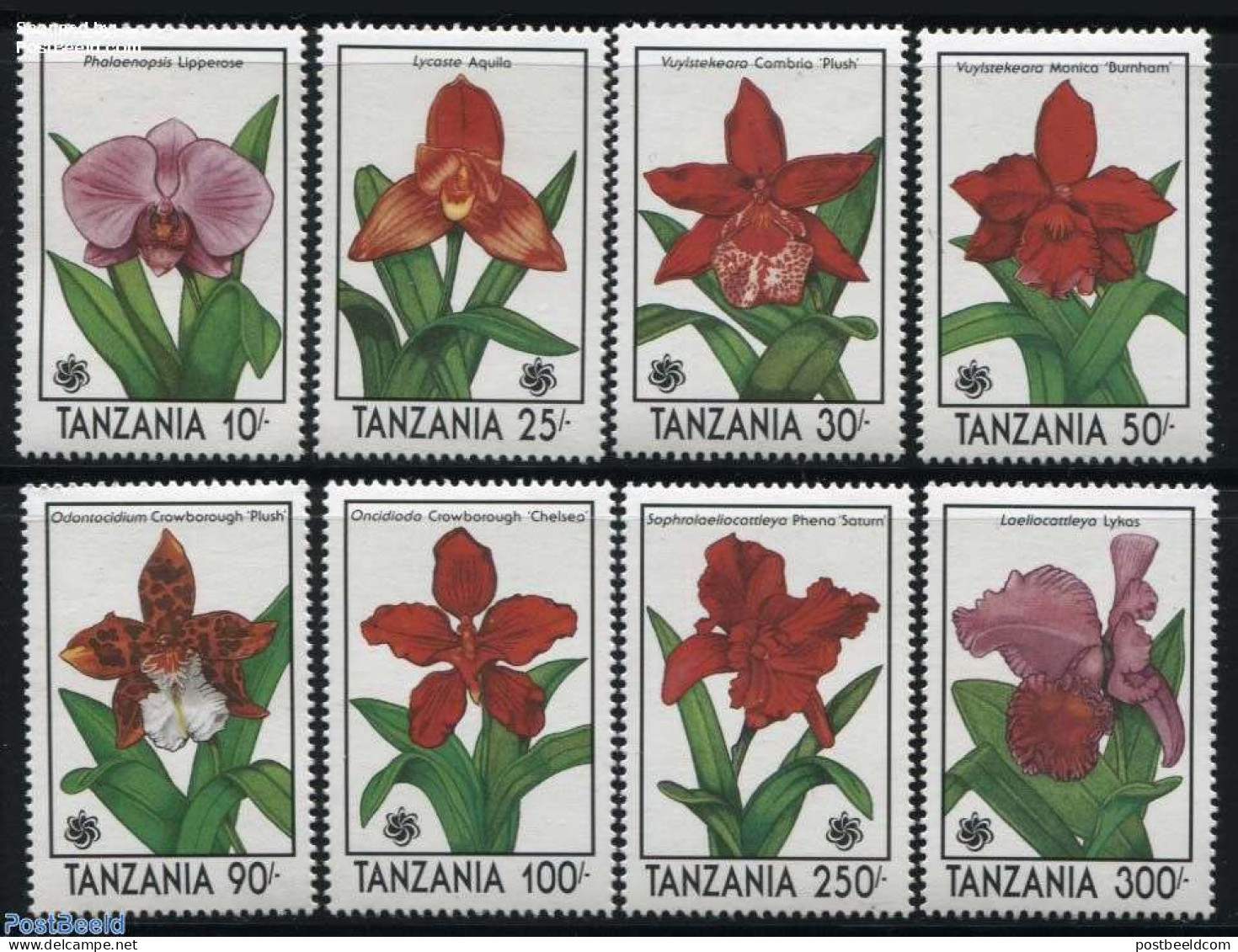 Tanzania 1990 Expo 90, Orchids 8v, Mint NH, Nature - Flowers & Plants - Orchids - Philately - Tanzanie (1964-...)