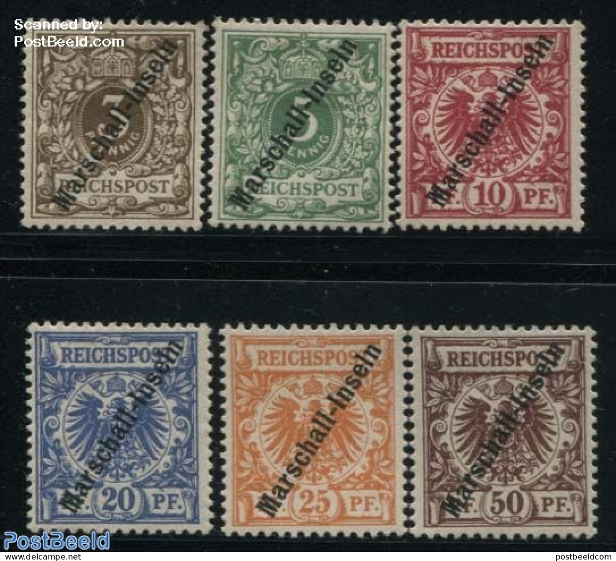 Germany, Colonies 1899 Marshall Inseln, Overprints 6v, Unused (hinged) - Autres & Non Classés