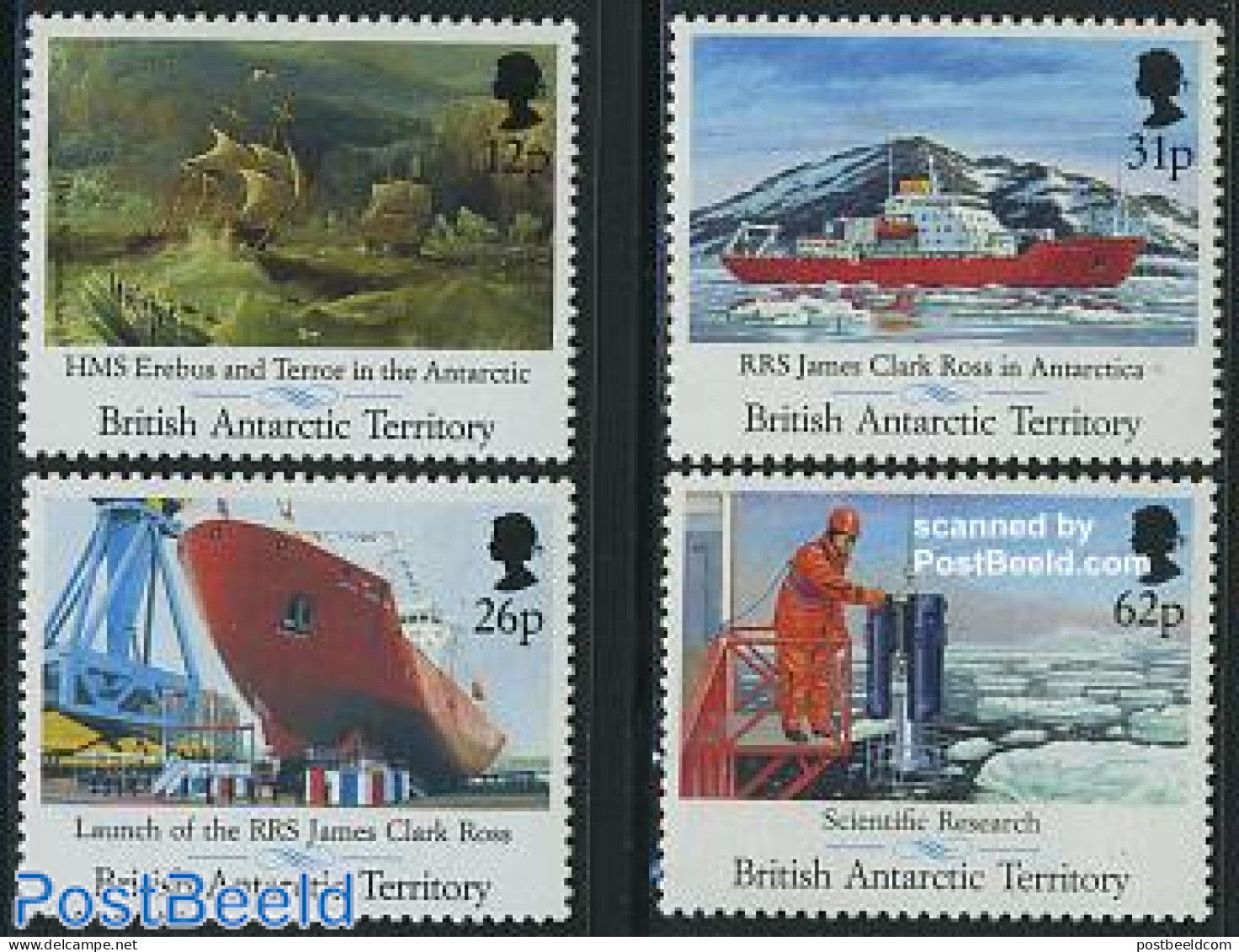 British Antarctica 1991 RRS James Clark Ross 4v, Mint NH, Science - Transport - The Arctic & Antarctica - Ships And Bo.. - Bateaux