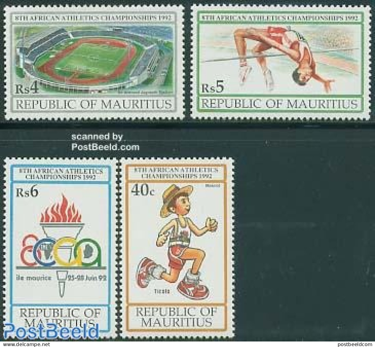 Mauritius 1992 African Games 4v, Mint NH, Sport - Athletics - Sport (other And Mixed) - Leichtathletik