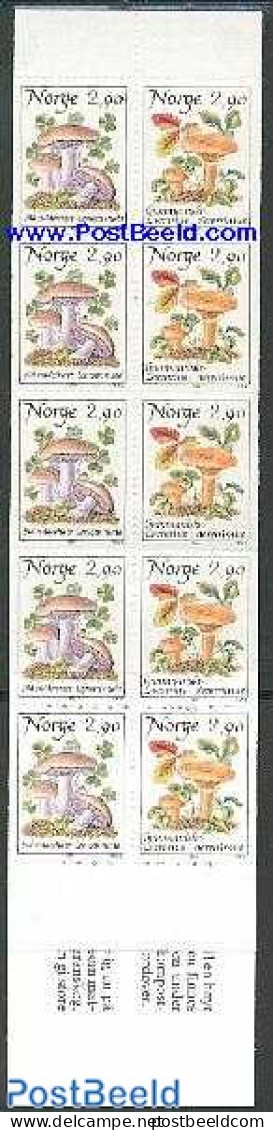Norway 1988 Mushrooms Booklet, Mint NH, Nature - Mushrooms - Stamp Booklets - Ongebruikt