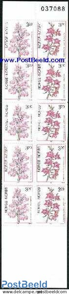 Norway 1990 Orchids Booklet, Mint NH, Nature - Flowers & Plants - Orchids - Stamp Booklets - Unused Stamps