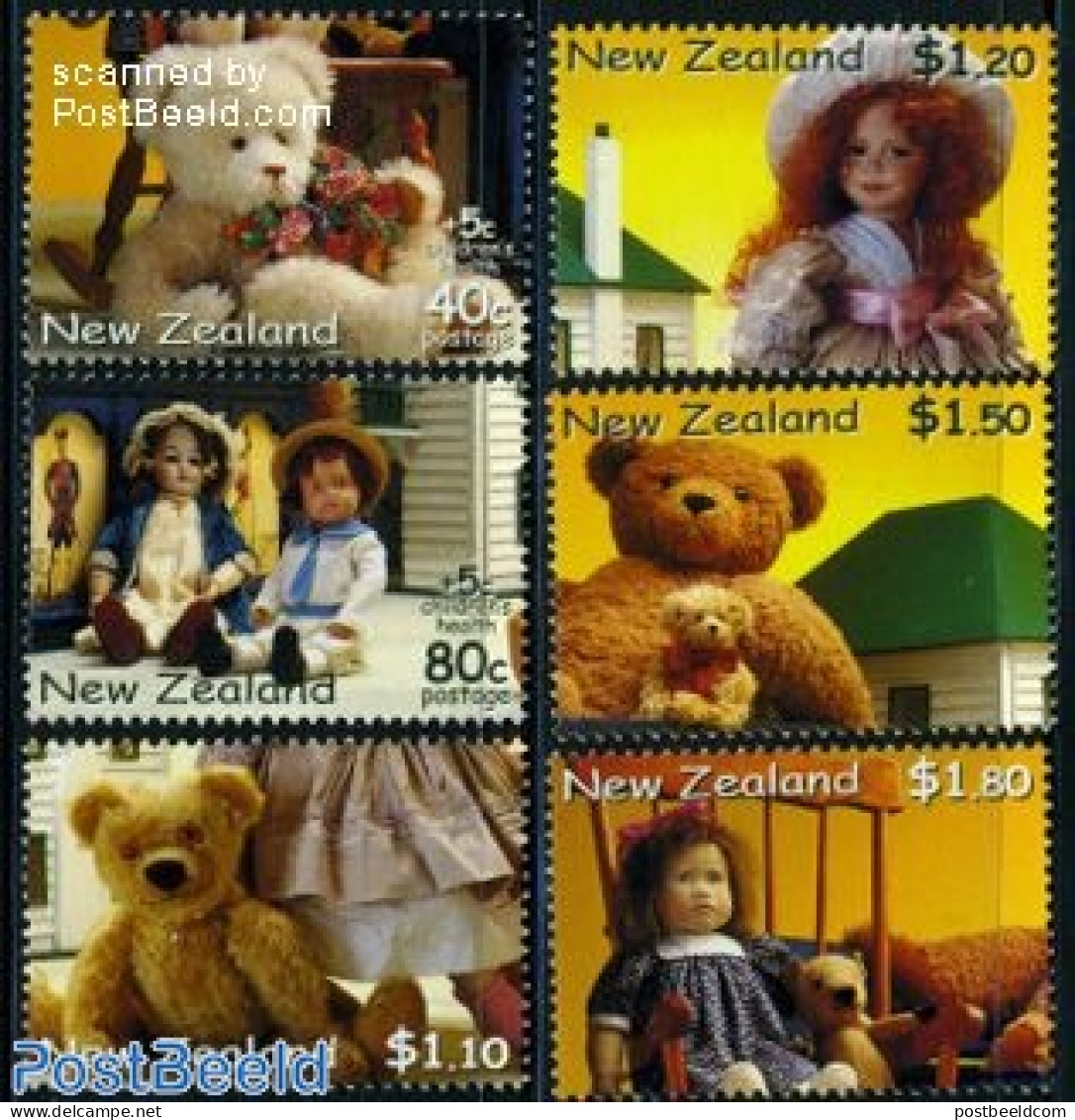 New Zealand 2000 Health 6v, Mint NH, Various - Teddy Bears - Toys & Children's Games - Unused Stamps