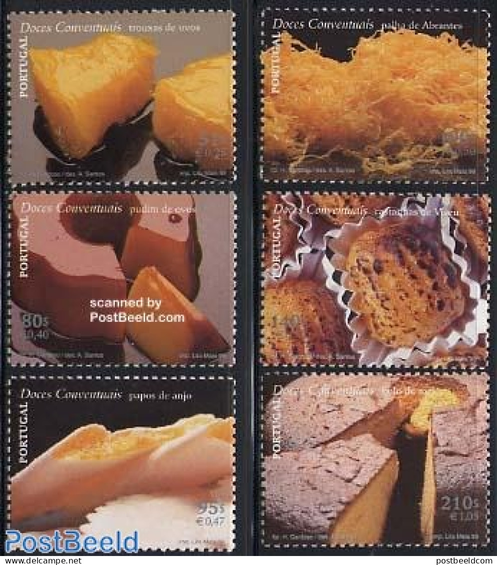 Portugal 1999 Sweet Pies From Abbeys 6v, Mint NH, Health - Food & Drink - Ungebraucht