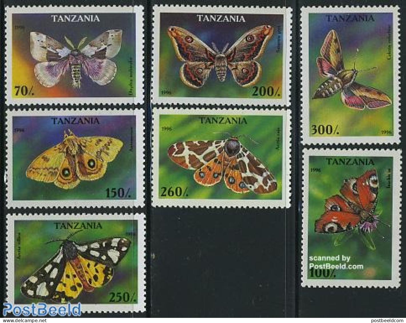 Tanzania 1996 Butterflies 7v, Mint NH, Nature - Butterflies - Tansania (1964-...)