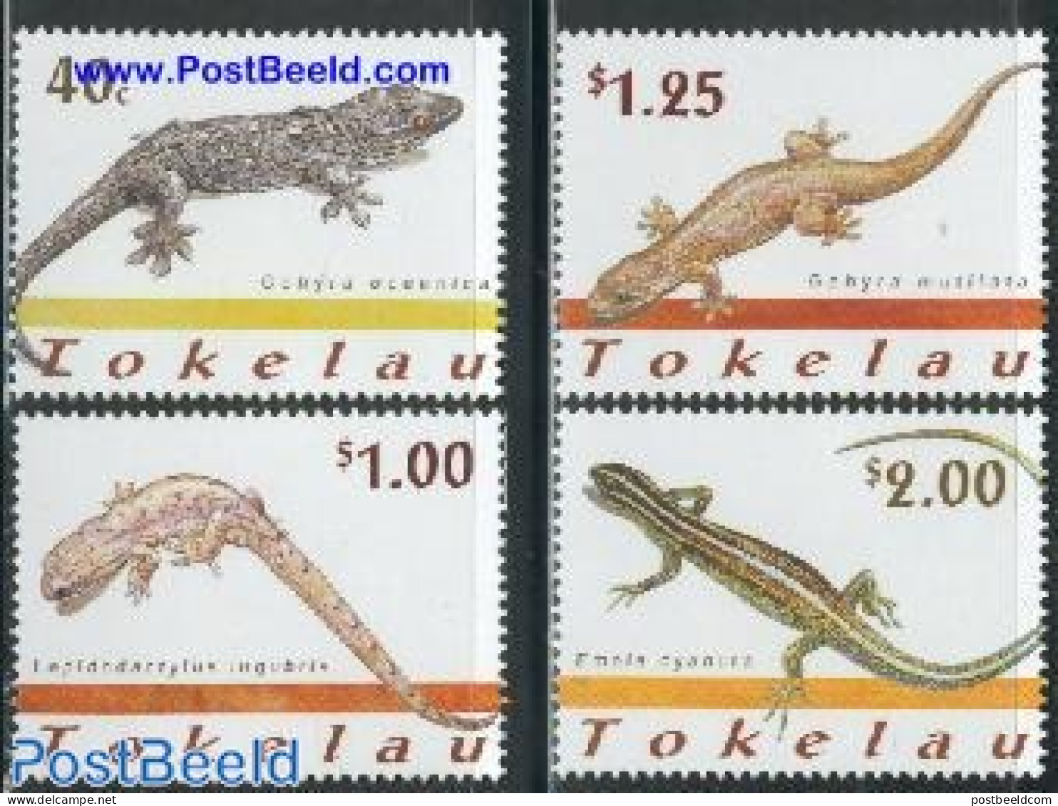 Tokelau Islands 2001 Lizards 4v, Mint NH, Nature - Reptiles - Tokelau