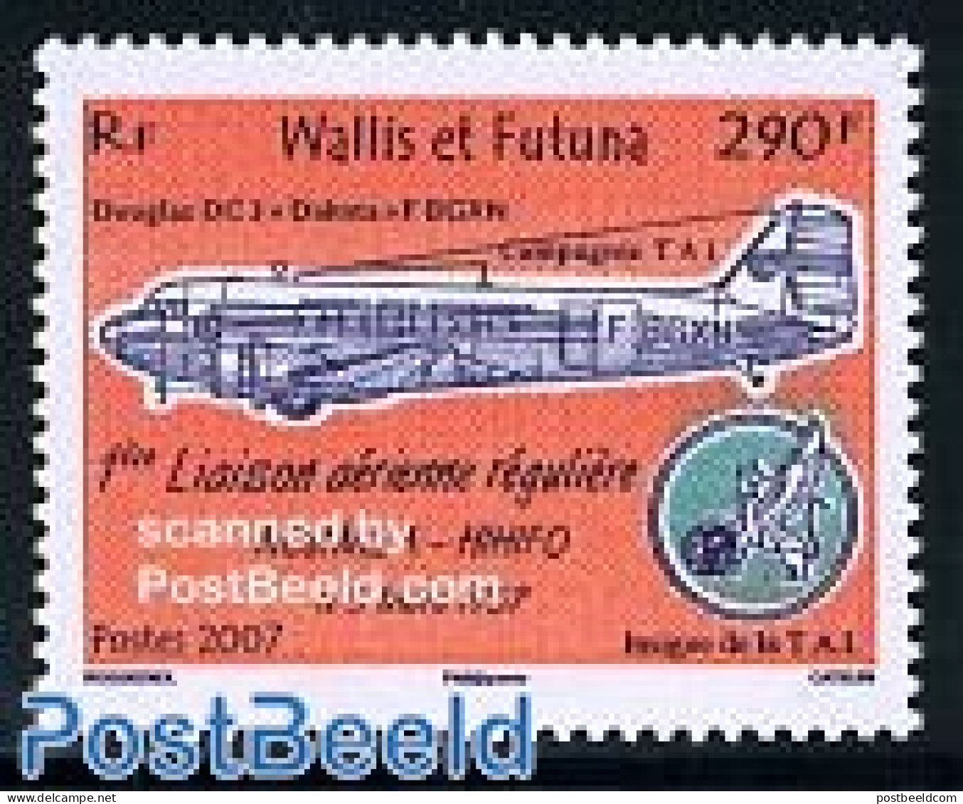 Wallis & Futuna 2007 Noumea-Hihifo Airline 1v, Mint NH, Transport - Aircraft & Aviation - Vliegtuigen