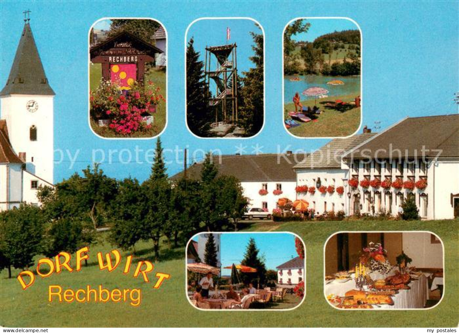 73655789 Rechberg Oberoesterreich Gasthof Zum Dorfwirt Badesee Aussichtswarte Na - Sonstige & Ohne Zuordnung