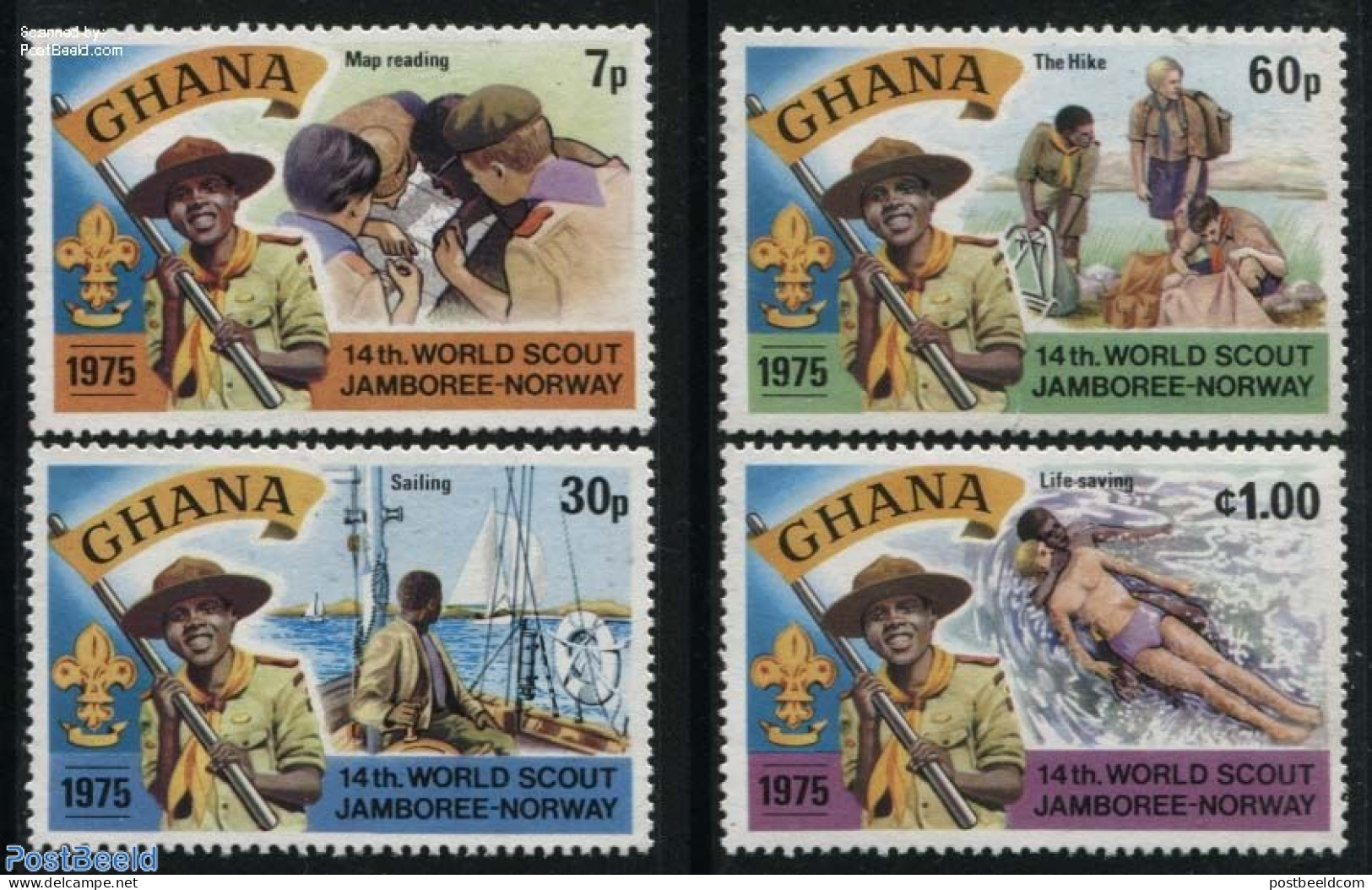 Ghana 1976 World Jamboree Norway 4v, Mint NH, Sport - Scouting - Other & Unclassified